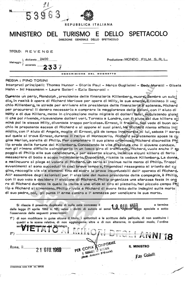 revenge - pino tosini - censor report - mod1